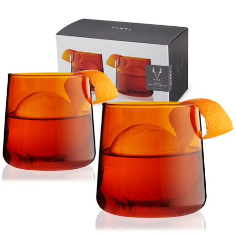 Aurora-cocktail-tumblers-in-amber-viski®-Tumblers