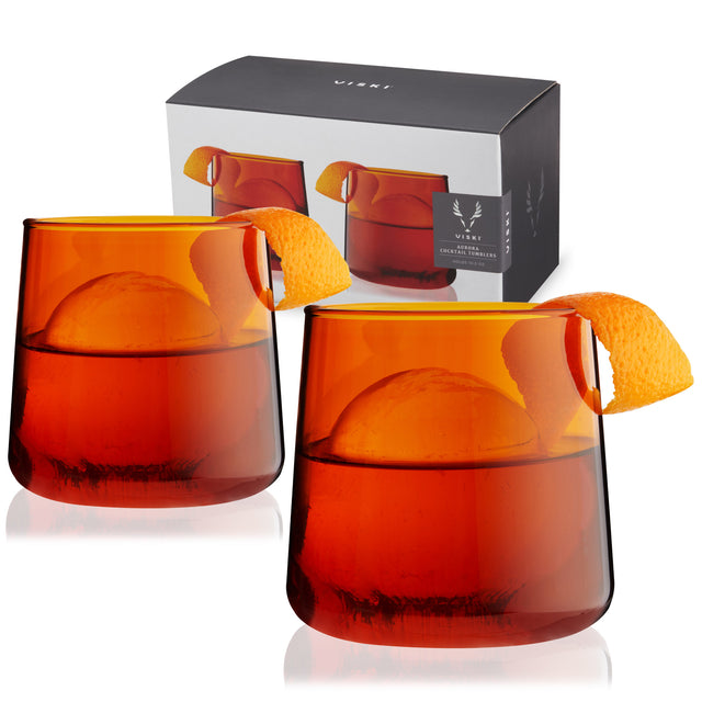 Aurora-cocktail-tumblers-in-amber-viski®-Tumblers