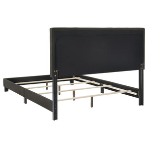 Tufted Full Panel Bed With Button Tufted Headboard, Platform Design - Charcoal