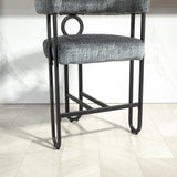 Household bar stools set of 2, modern upholstered with back
