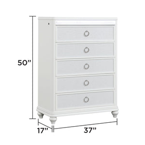 Abigale - 5 Drawer Chest With LED Lighting - White