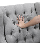 Button-Tufted Upholstered High Back Accent Chair
