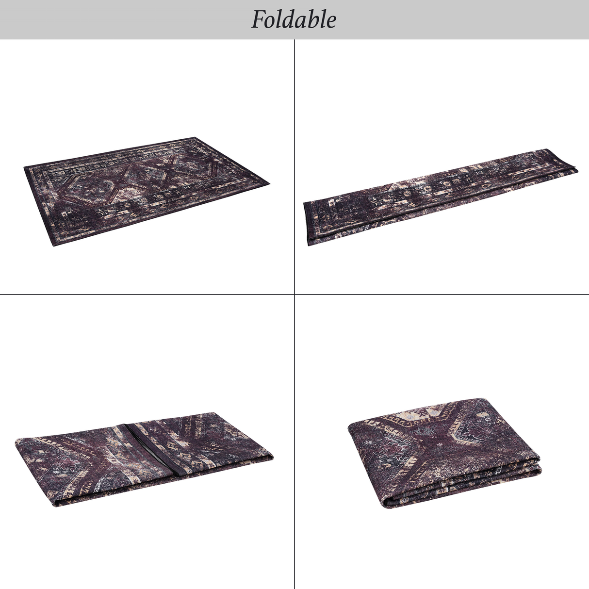 Naar Washable Area Rugs, Low-Pile, Non-Slip, Non-Shedding, Foldable, Kid & Pet Friendly