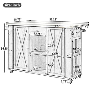 Outdoor Kitchen Island Fir Wood Kitchen Island with Stainless Steel Top