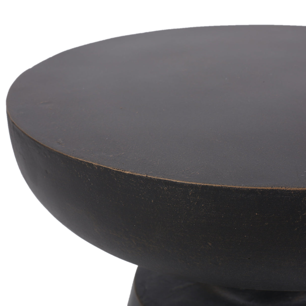 Outdoor Lightweight Concrete End Table with Copper Half-Sphere Top