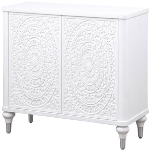 Angus - 2 Door Mandala Accent Cabinet - White