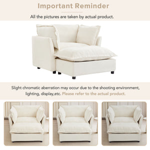 Modern Armchair Sofa With Movable Ottoman