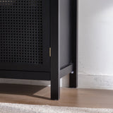 Black Accent Cabinet with 2 Doors 29 Inch Narrow Credenza