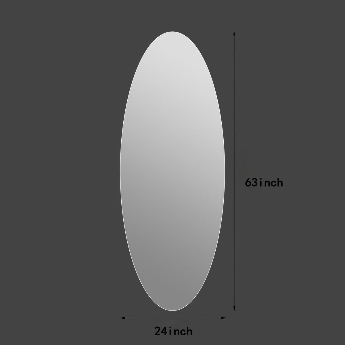 Modern Oval Full Length Wall Mirror