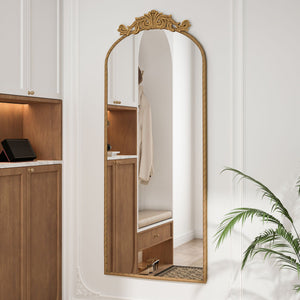 Vintage Arched Full Body Mirror, Wall Mounted For Living Room