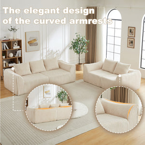 Minimalist 3+2 Seater Corduroy Sofa Set