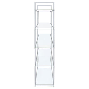 Elmer 63-inch 5-shelf Bookshelf Clear and Chrome