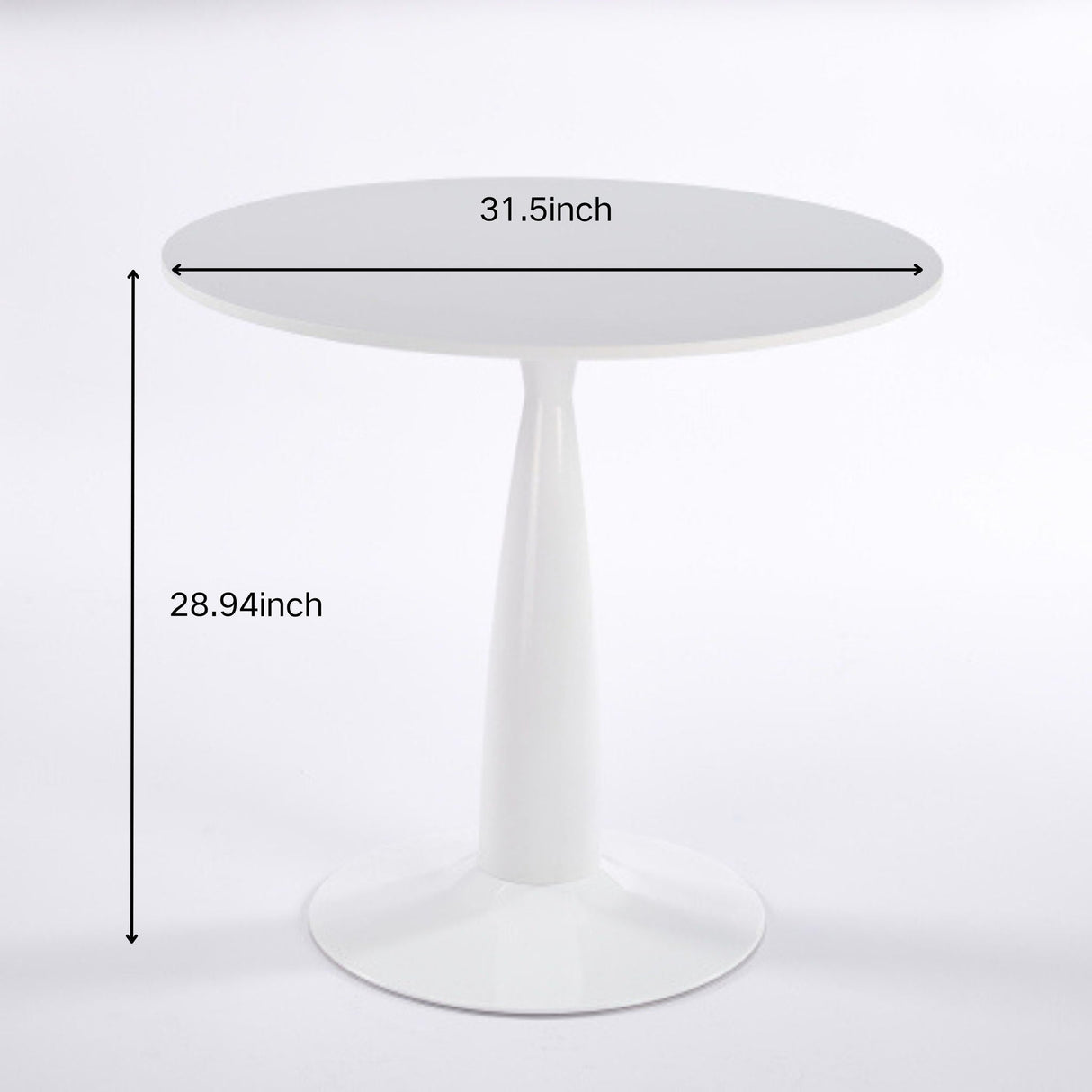 Pedestal Table, Round For Kitchen - White