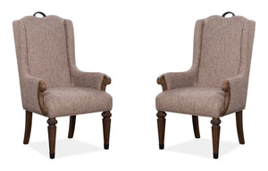 Durango - Wood Upholstered Host Arm Chair (Set of 2) - Willadeene Brown