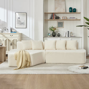 Compression Sectional Couch with Comfy Chaise