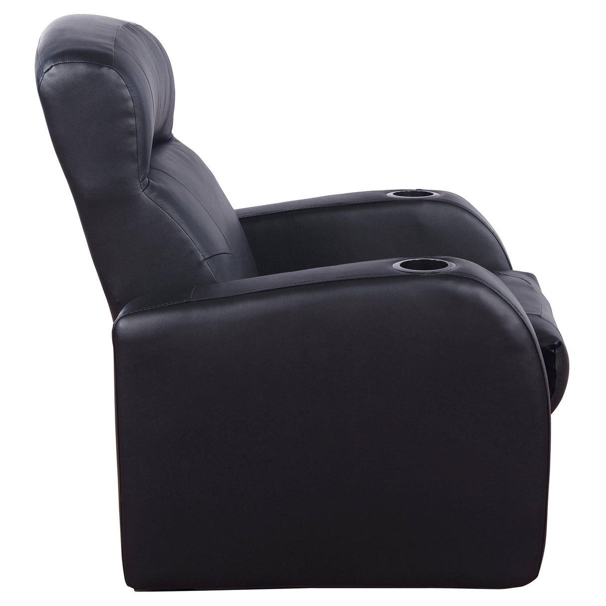 Upholstered Recliner With Cup Holder Comfort Lounge Chair - Black