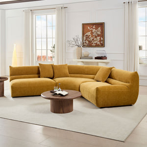 Modular Curved Sectional Sofa, 3-Piece Free-Form Configuration