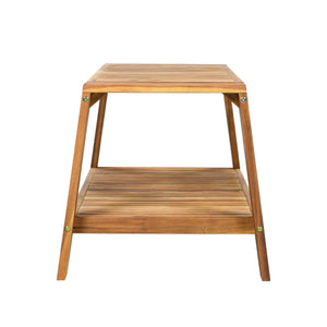 2-Piece Outdoor Teak Acacia Wood Conversation Set