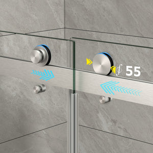 43"-48" W x 76" H Brushed Nickel Reversible Double Bypass Sliding Shower Door