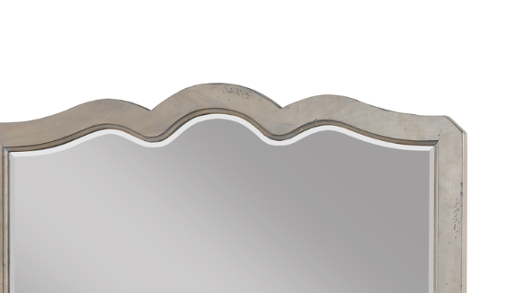 Scallop Shaped Mirror with White Poplar Finish