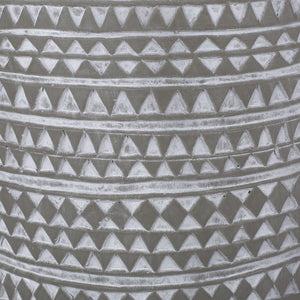 Outdoor Side Table With Cylindrical Shape - White