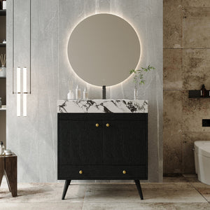 Contemporary Free-standing Bathroom Vanity with Faux Marble Top