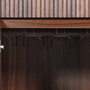 K&K 2-Piece Coffee Bar Cabinet with Fridge Space