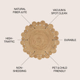 Eden Natural Jute hippie Circle Round Area Rug - Tuesday Morning - Area Rugs