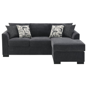 Pacheco - Upholstered Sleeper Sectional Chaise Sofa With Pocket Coils And Reversible Cushions - Dark Gray