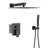 10" Square Dual Shower Head System Wall Mounted With Rough In Valve Modern Bathroom Fixture