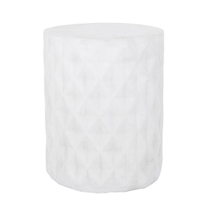 Outdoor Lightweight Concrete, Side Table - Antique White