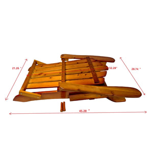 Foldable Solid Wood Adirondack Chair with Classic Design - Oak Finish