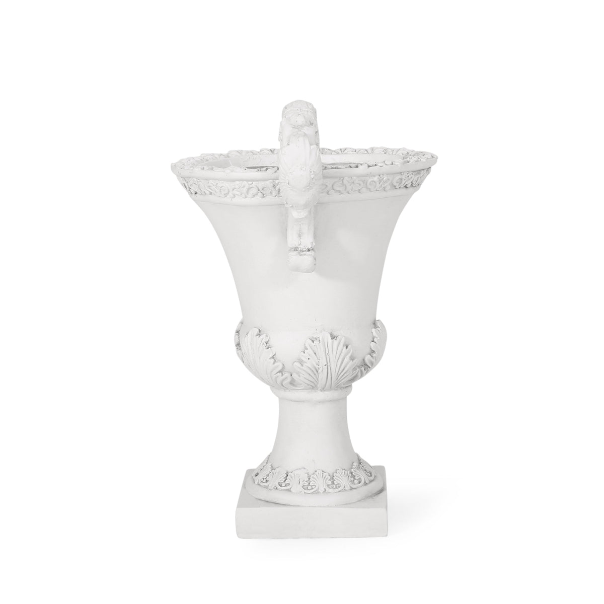 Roman Style MGO Garden Urn Planter with Drainage Hole – Antique White