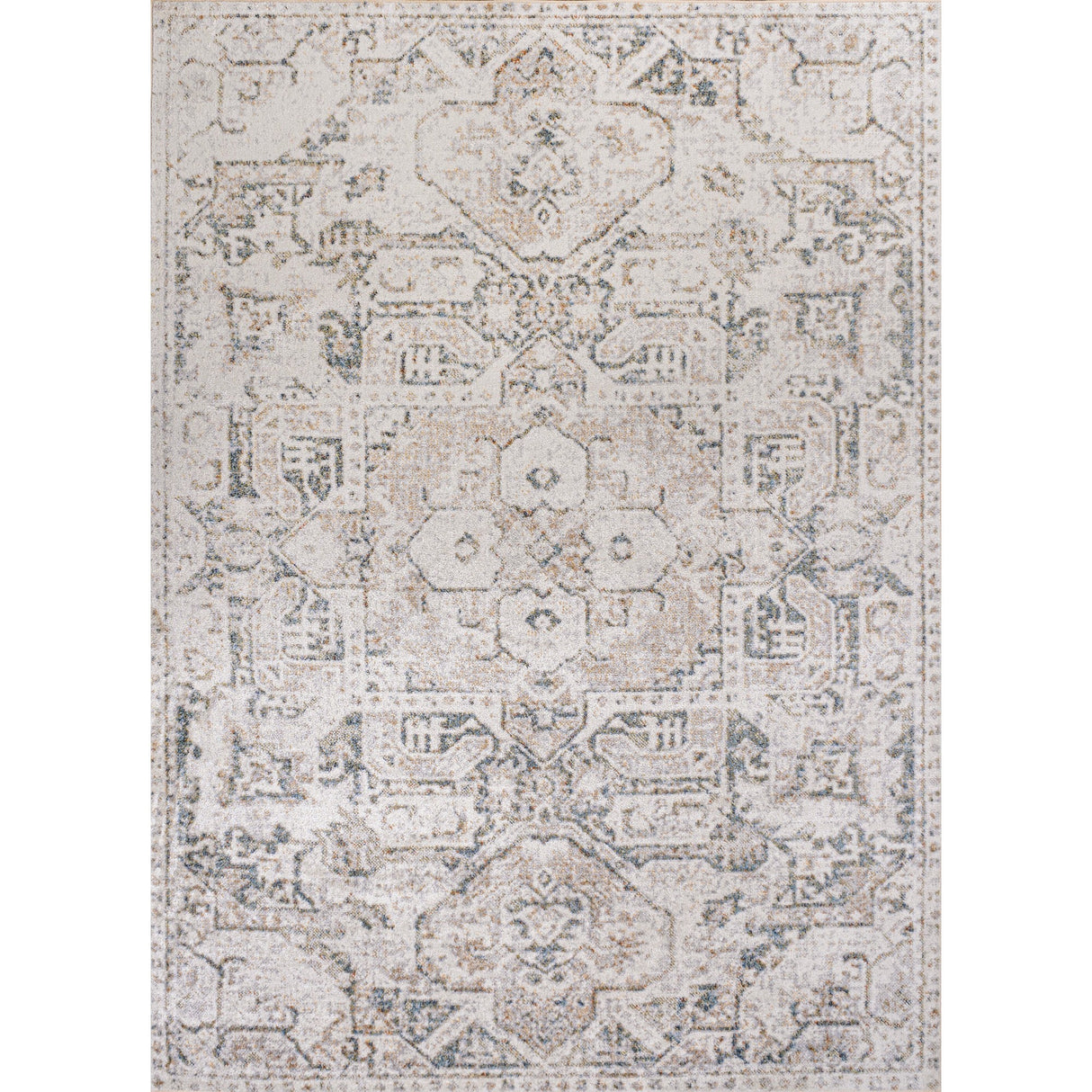 Edith Distressed Medallion Low - Pile Machine - Washable Area Rug - Tuesday Morning - Area Rugs