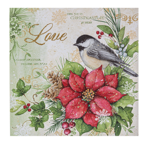 Light Up Winter Bird Canvas Wall Decor - Chickadee