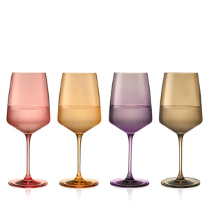 Reserve Nouveau Crystal Wine Glasses in Daybreak, Set of 4