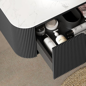 Dina 36'' Wall Mounted Plywood Cabinet with Carrara