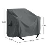 Outdoor SHIELD Patio Club Chair Cover Dark Gray Fabric 36 Inches