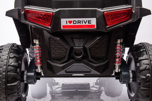 12V7A*1 30W*4 Four-Wheel Drive Seat One Button Start, Forward And Backward, High And Low Speed, Music, Front Light, Power Display, Two Doors Can Open, 2.4G R / C, Seat Belt Four Wheel Absorber