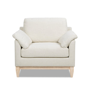 Pasadena 36" Wide Modern Farmhouse Accent Arm Chair Flax