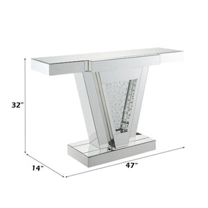 Nysa - 32"H Console Table - Mirrored & Faux Crystals