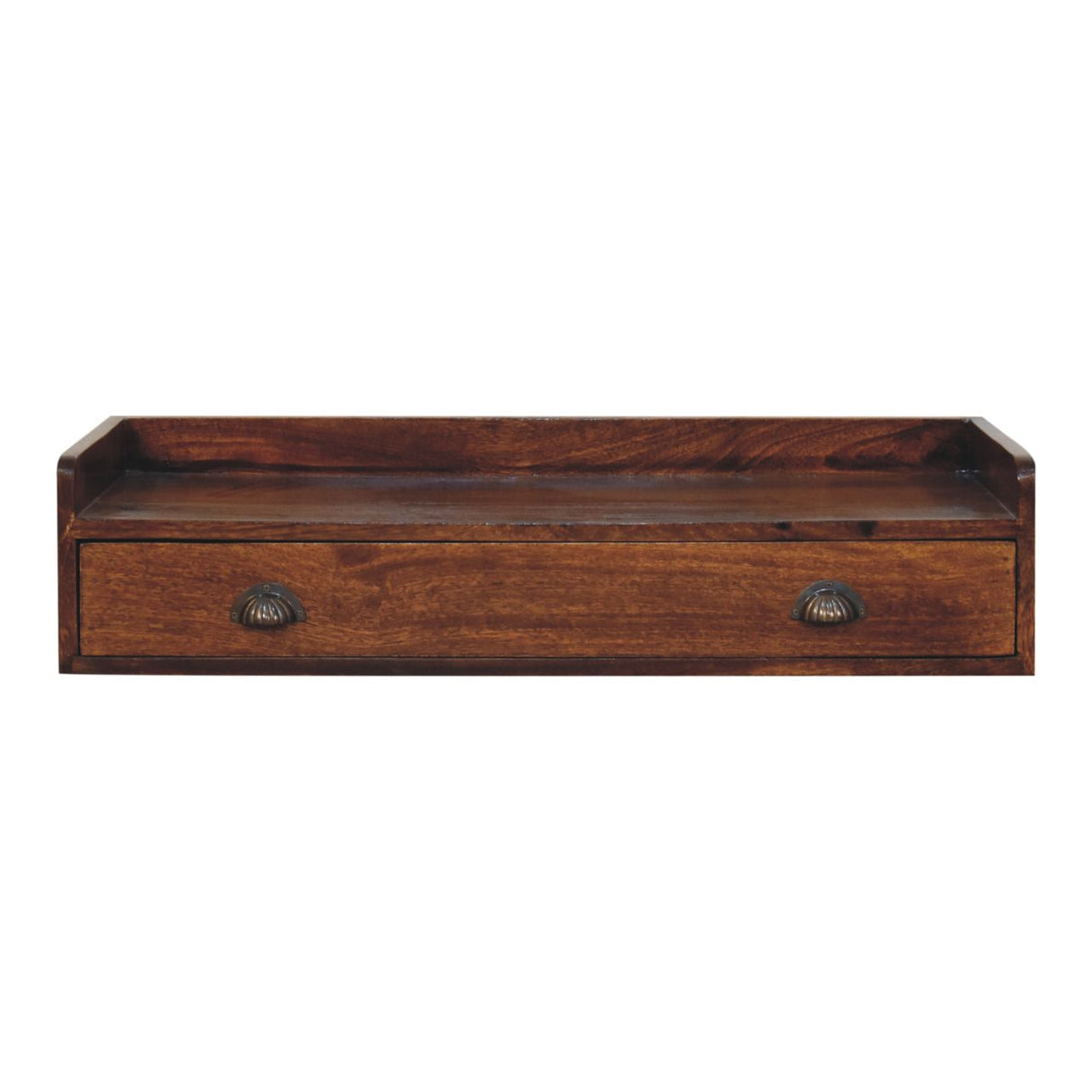 Solid Wood Belmont Wall-Mounted Console, 1 Drawer, 1 Shelf