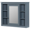 Wall Mounted Bathroom Storage Cabinet with Mirror - Blue, White, or Dark Gray