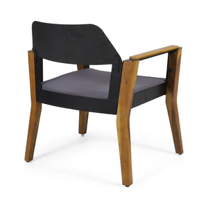 Soho - Transitional Style Outdoor Club Chair (Set of 2) With Cushions - Teak