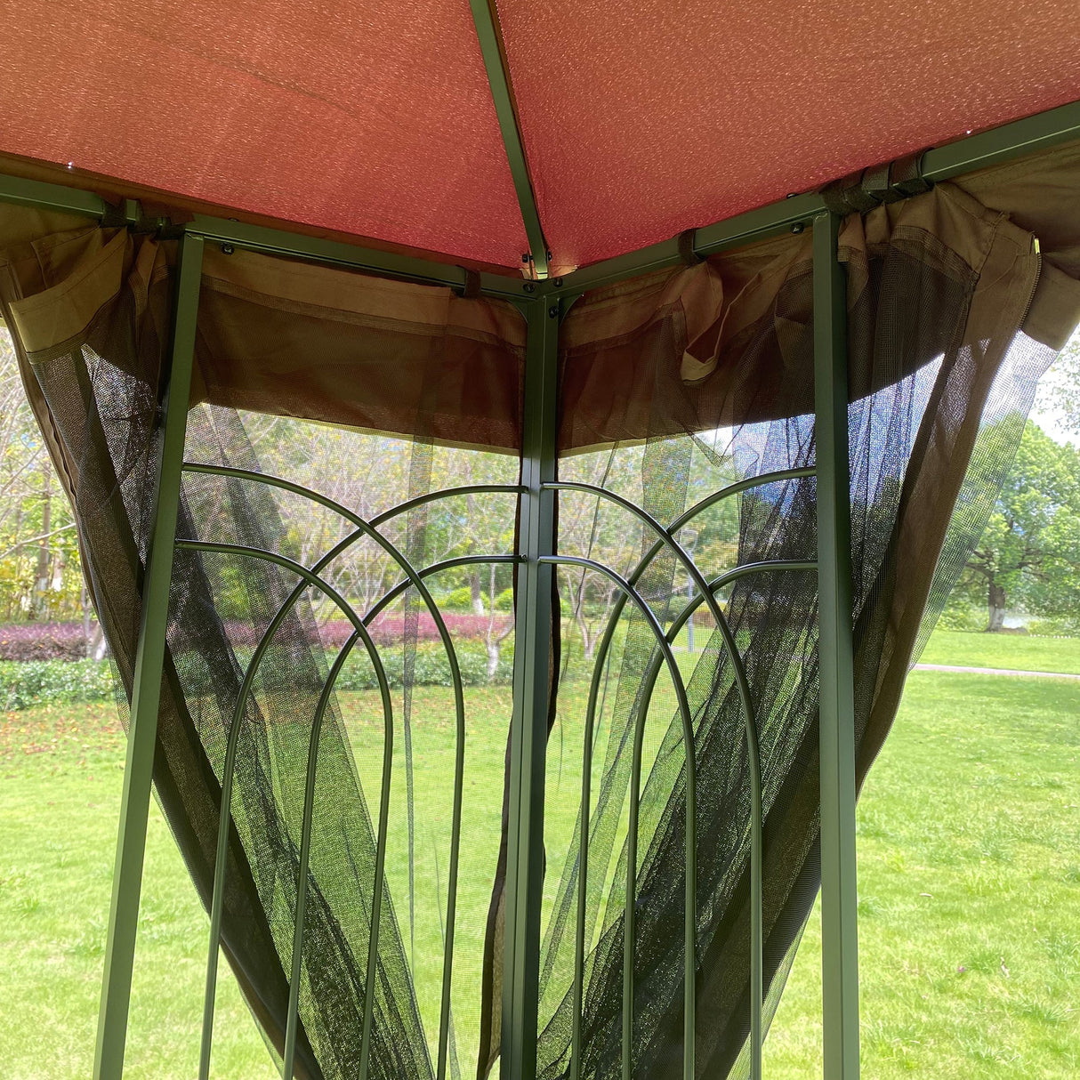 Gazebo tent with double roof & mosquito net