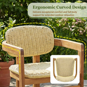 Outdoor Woven Rattan Chair Set - Two Accent Chairs
