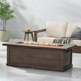 Transitional 56'' Rectangular Outdoor MGO Propane Fire Pit with 50,000 BTU