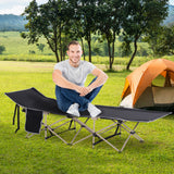 Outsunny Folding Camping Cot for Adults with Carry Bag and Side Pocket