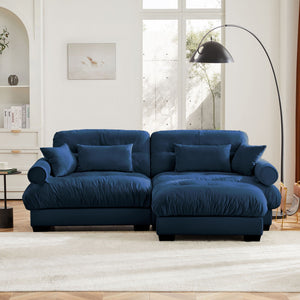 Oversized Modular Sectional Sofa with Movable Ottoman - Fabric, Multiple Colors