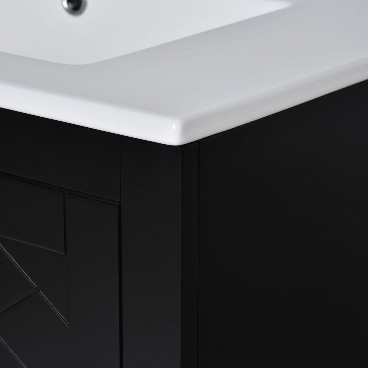 Ceramic Sink Combo, Freestanding Vanity Set With 3 Drawers & Soft Closing Doors